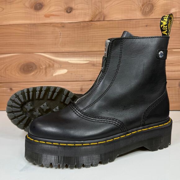Dr Martens Women's Jetta Zipped Sendal Leather Platform Boots Black size 9 - Picture 9 of 15